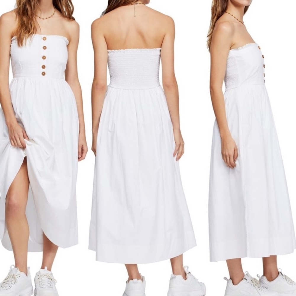 Lilac Strapless Midi Free People Dress